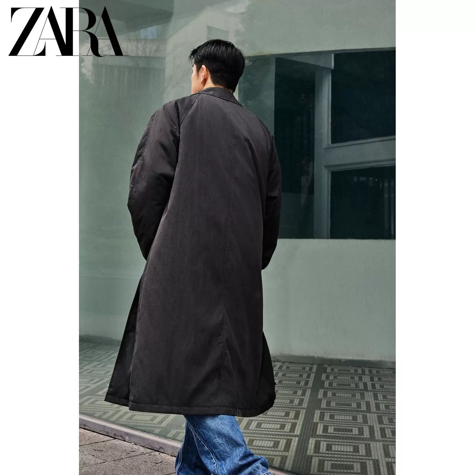 ZARA 2025 осенняя новая коллекция мужская Loose Technical Fabric Cotton Windbreaker Jacket 5070850 800