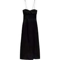 ZARA 24 Summer New Pint Womens Dress Black Linen Blend Harness Camouflate Dress 8741059800