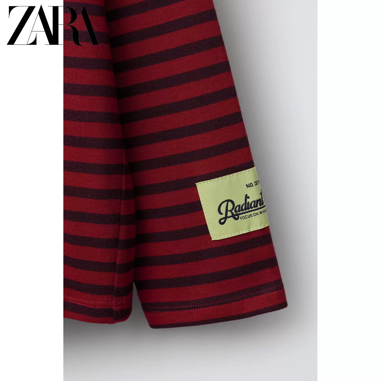 ZARA Летняя красная одежда летняя, с длинным рукавом и круглым вырезом