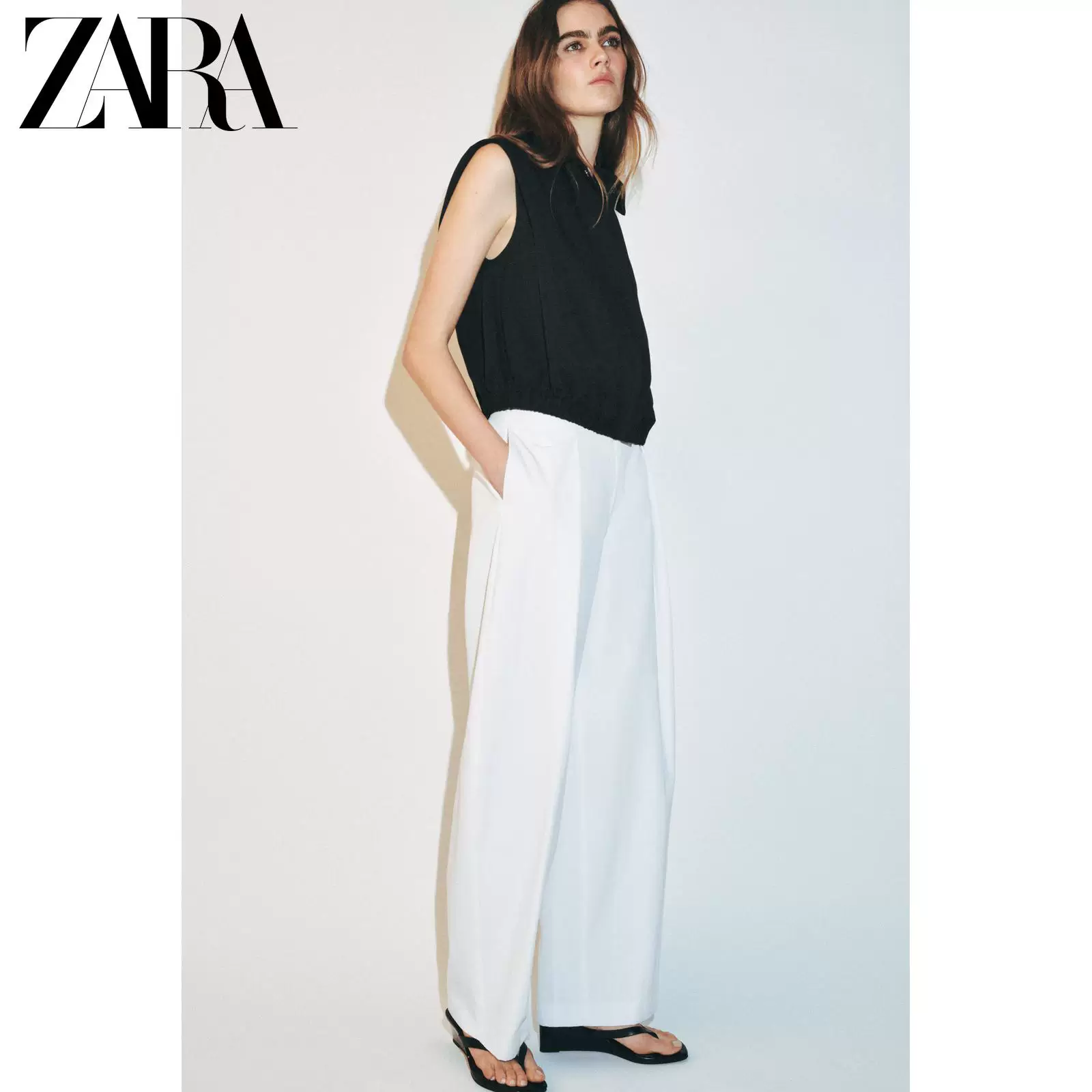 ZARA 2026 весна-лето новые товары Женская безрукавка с лацканами в balloon стиле, молния 4387073 800