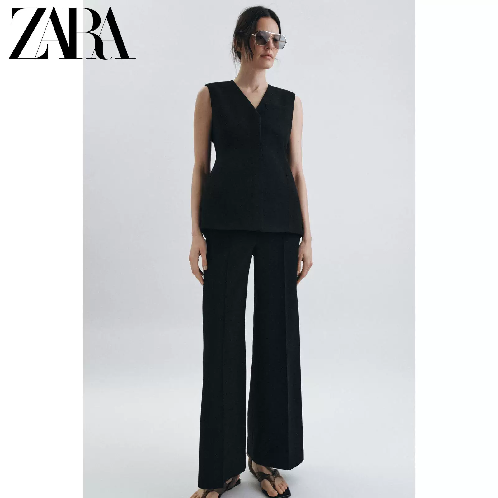 ZARA 2026 весна-лето новые товары Женский ZW серия без рукавов V-образный вырез узкий жилет 2721570 800