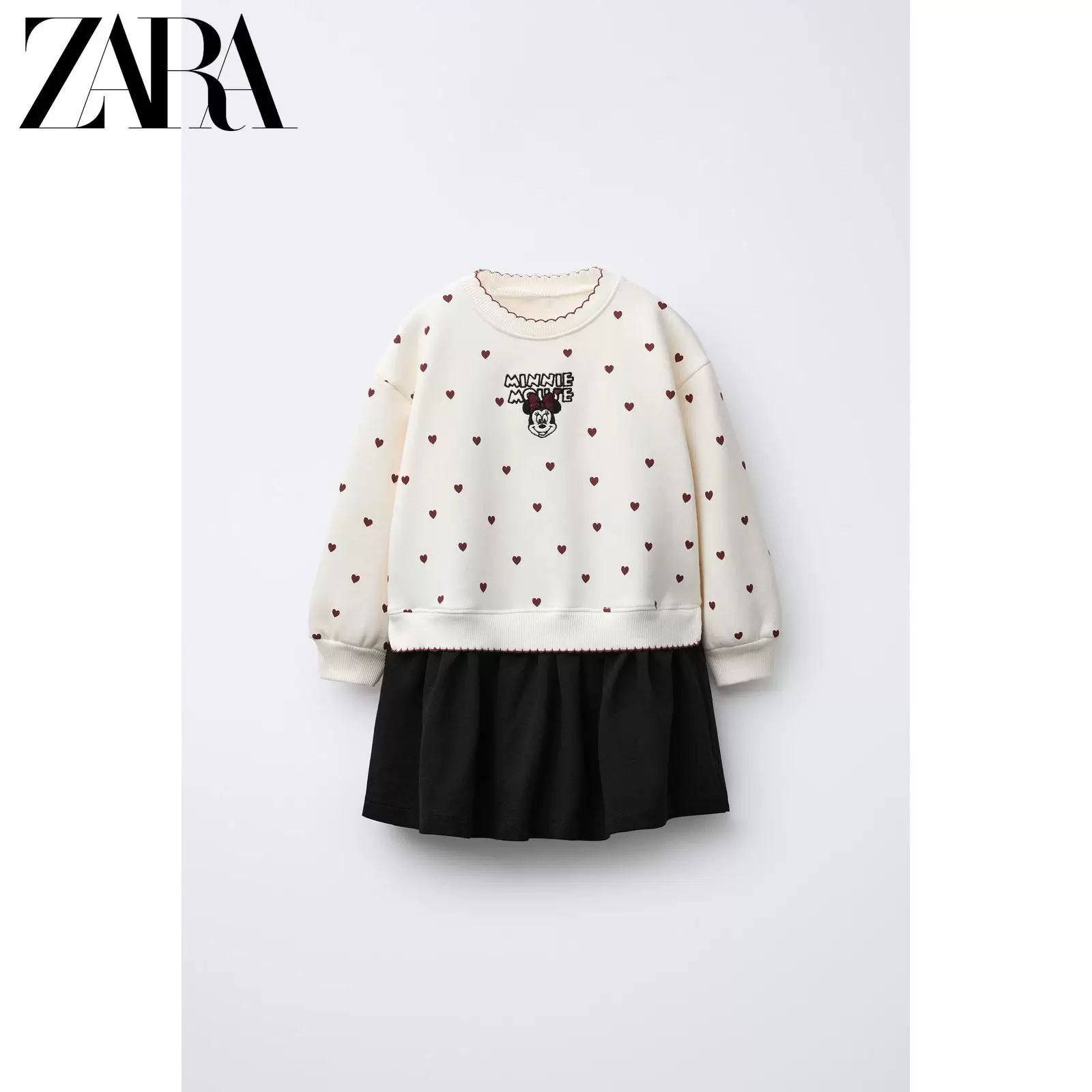 ZARA 2025 Winter New Products Baby Girls and Toddlers Disney Minnie Patchwork Dress 6061617 712