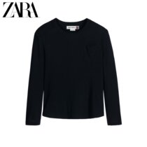 Zara New Children's Clothing Girls SRPLS Round Neck Long Sleeve T-Shirt 4384701 800