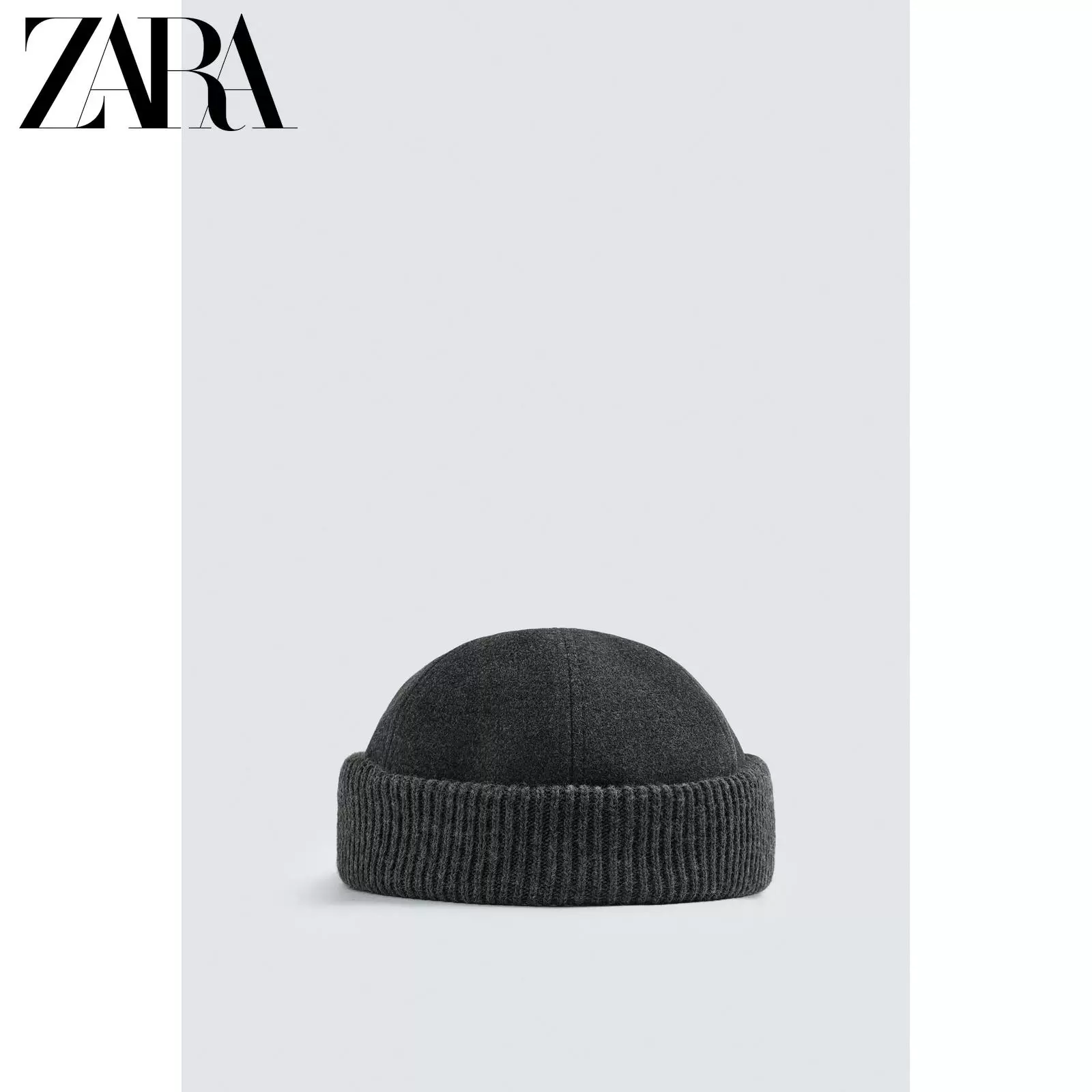ZARA 2025 зимние новинки мужская короткая вязаная шапка 9065306 807
