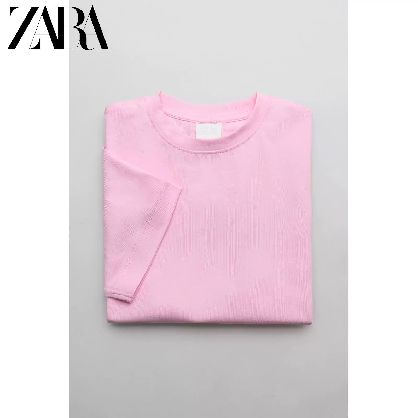 ZARA 2026 Весна и Лето Новинки Детская одежда Девочки Базовые Простое круглое горло Короткий рукав Футболка 0895602 620