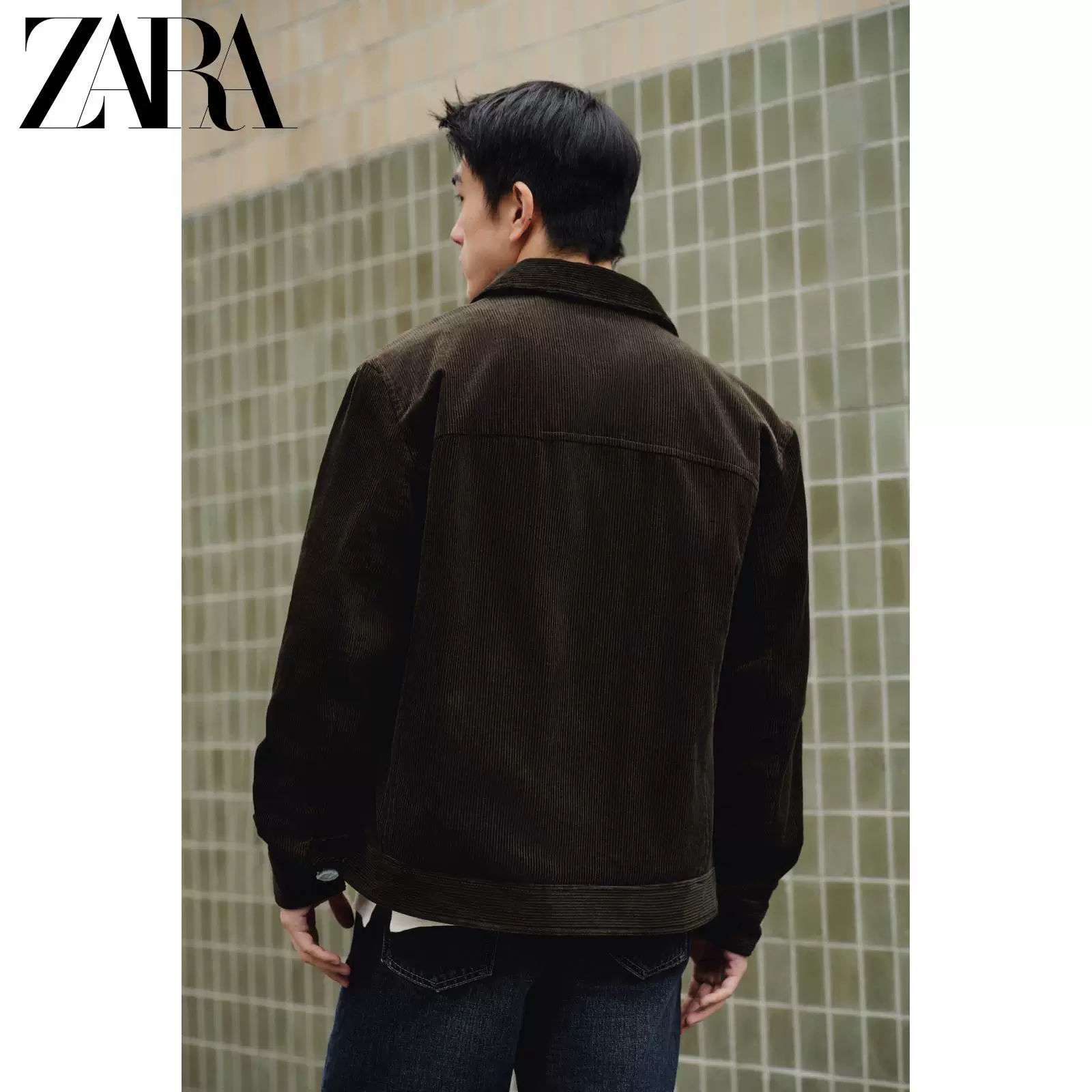 Жакет из кордуро цвета лета ZARA, свободный прямой крой