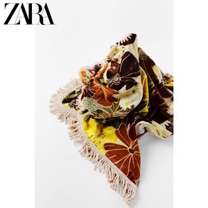 ZARA 新款 女装 斜挎带饰花朵图案沙滩巾 01023203303