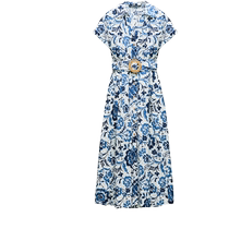 ZARA 24 Summer New Pink Dress Hollowed-out embroidered printed shirts with dress 2901722112