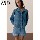 ZARA26 ранняя осень, новые товары, женская джинсовая куртка Z1975 с длинными рукавами и отворотом, короткая джинсовая куртка 7147230 427 mini 1