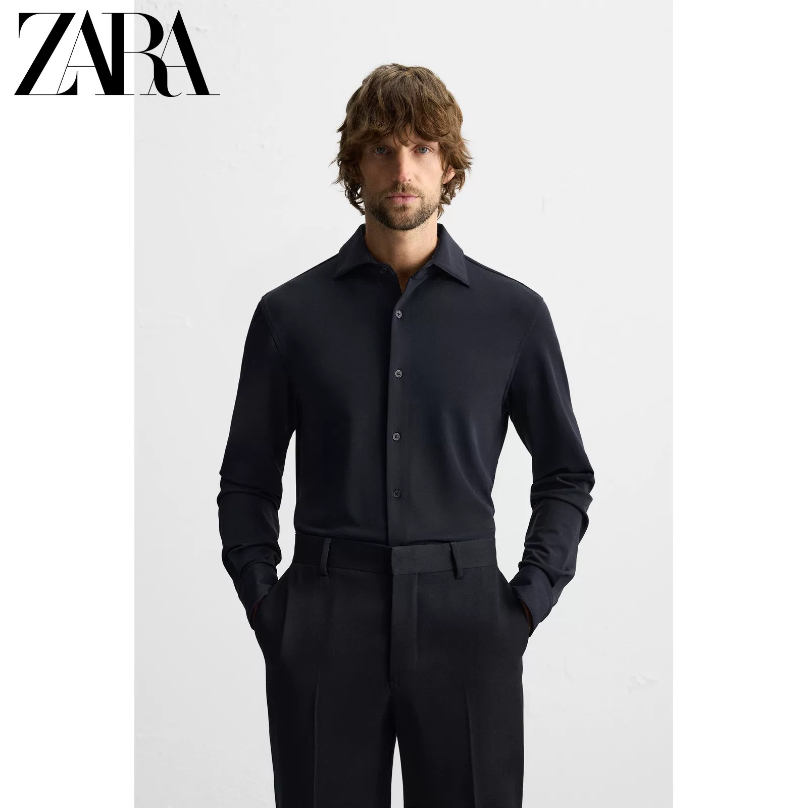ZARA Summer multicoloured elastic shirt, slim fit