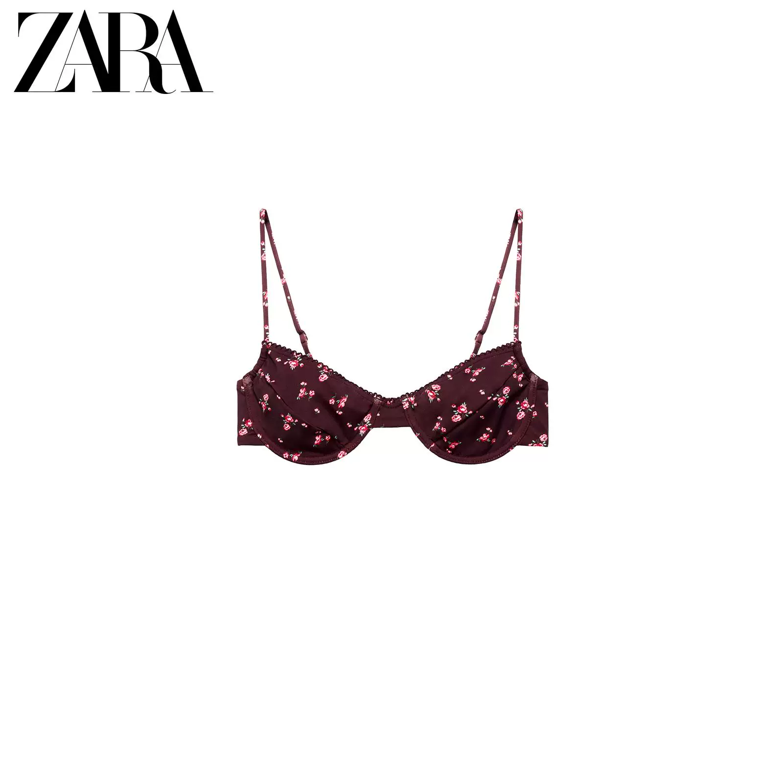 ZARA Новая весна/лето 26 Женщины Полосьрая круглая горловина Бикини топ с поддерживающим кольцом 0167024 606