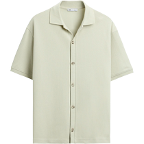 ZARA2024 new autumn products mens loose lapel short-sleeved knitted cardigan sweater 9240400 526