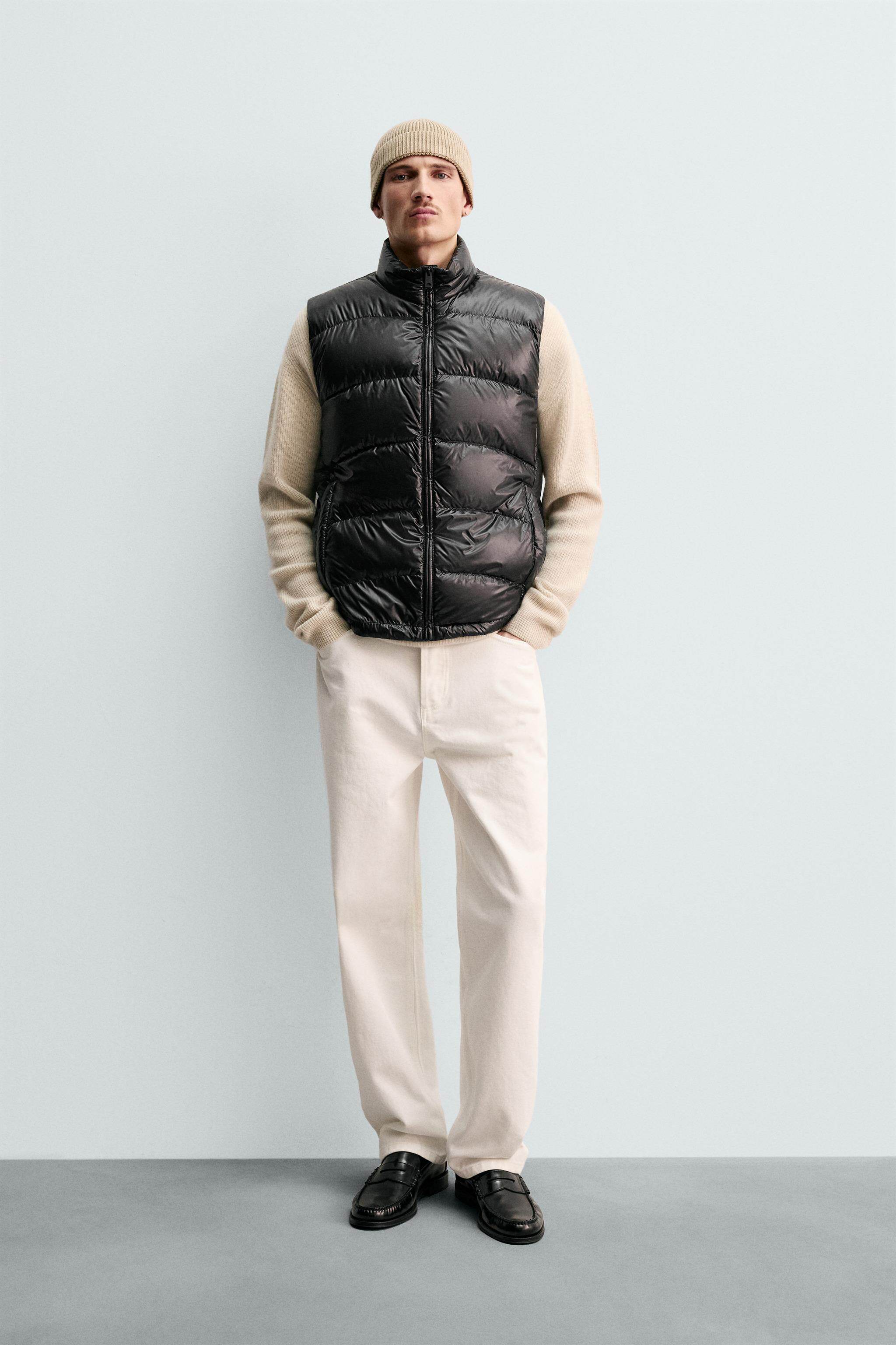Пуховой жилет zara[origins] 男装 修身直筒棉服立领羽绒马甲背心 4302213 800