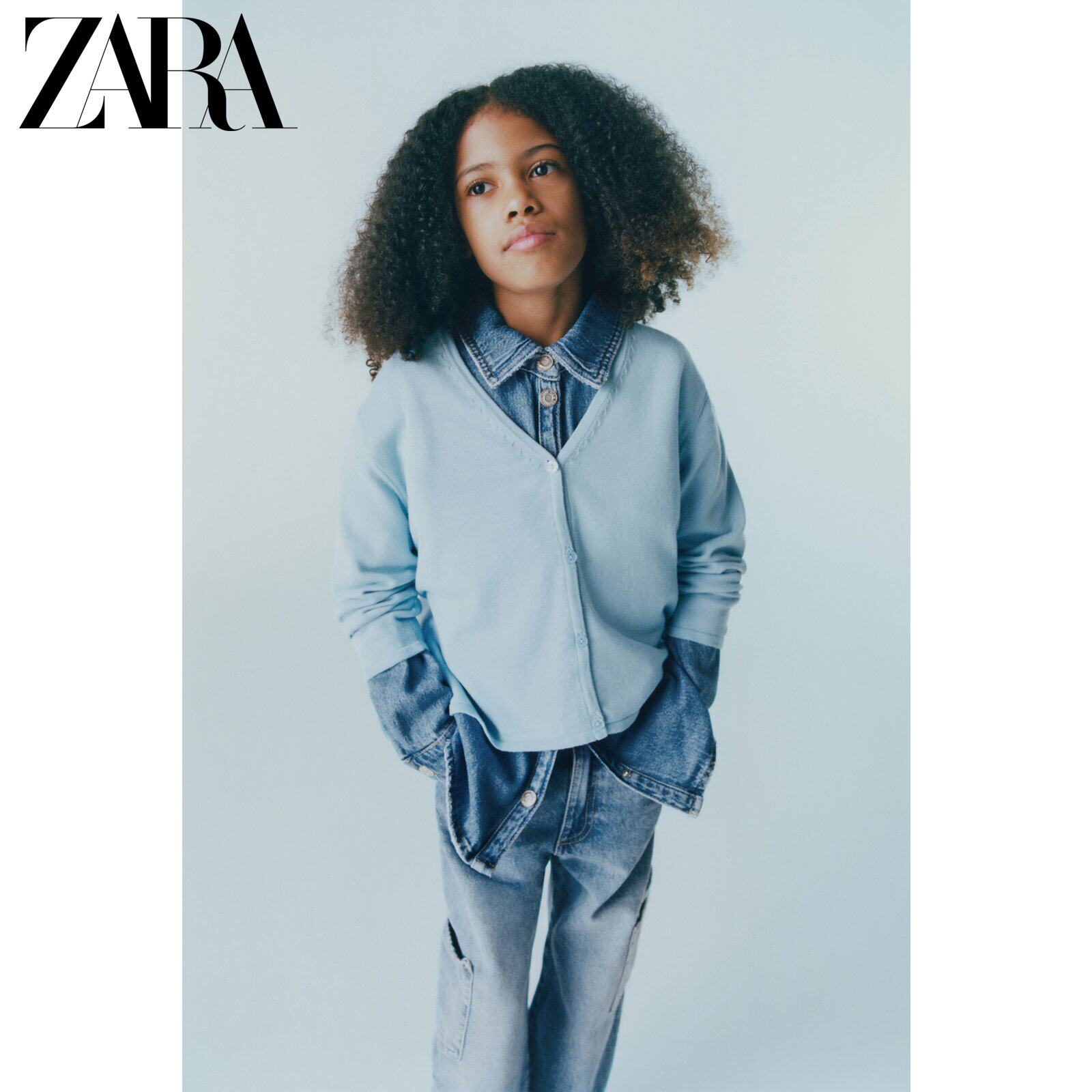 ZARA new child dress girl Jane about knitted jacket 8082608413
