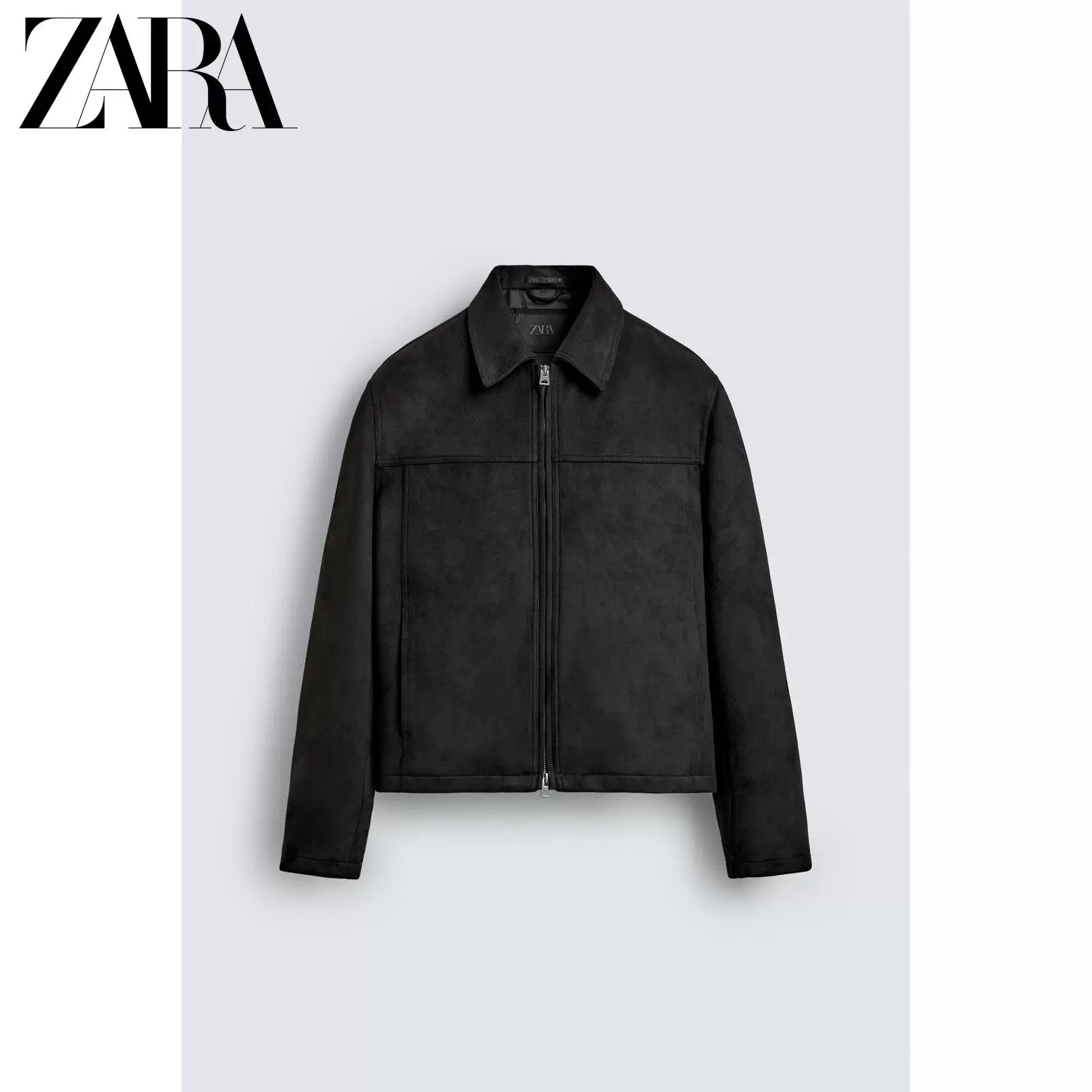 ZARA 2025 зимние новые продукты мужская короткая замшевая текстурированная рабочая куртка 8281350 800