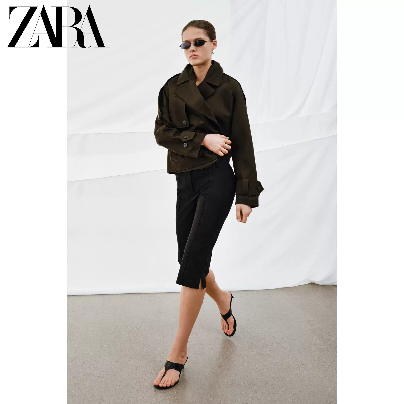 ZARA 2026 New Spring Summer Women's ZW Series Long Sleeve Lapel Short Waterproof Windbreaker 0518040 507