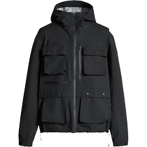 ZARA Sports Series] Mens black technical fabric hooded outdoor jacket 1732405 800