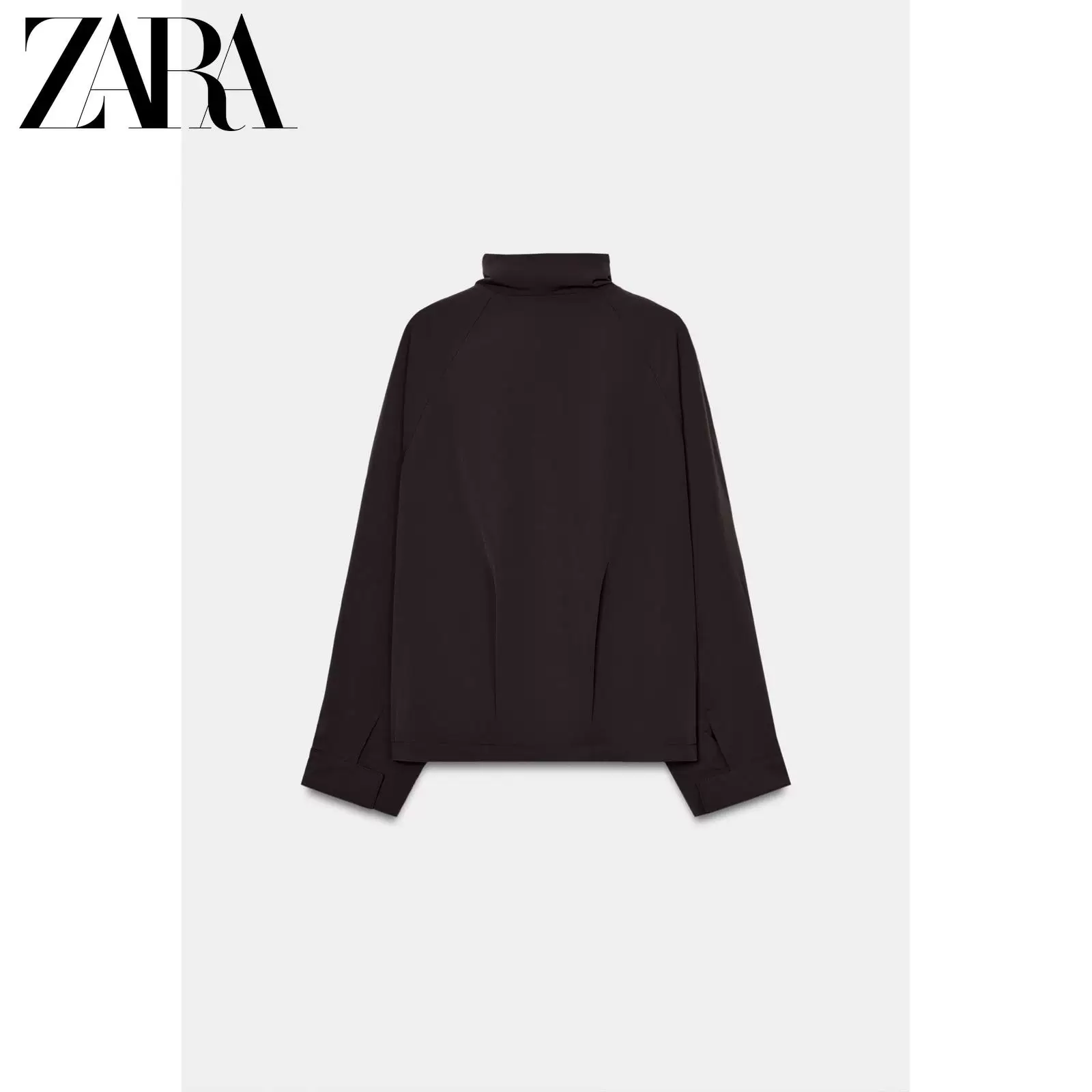 Новый поступления ZARA для весны и лета 26 Женская куртка-бомбер с высоким воротником на молнии свободного кроя 4813305 717