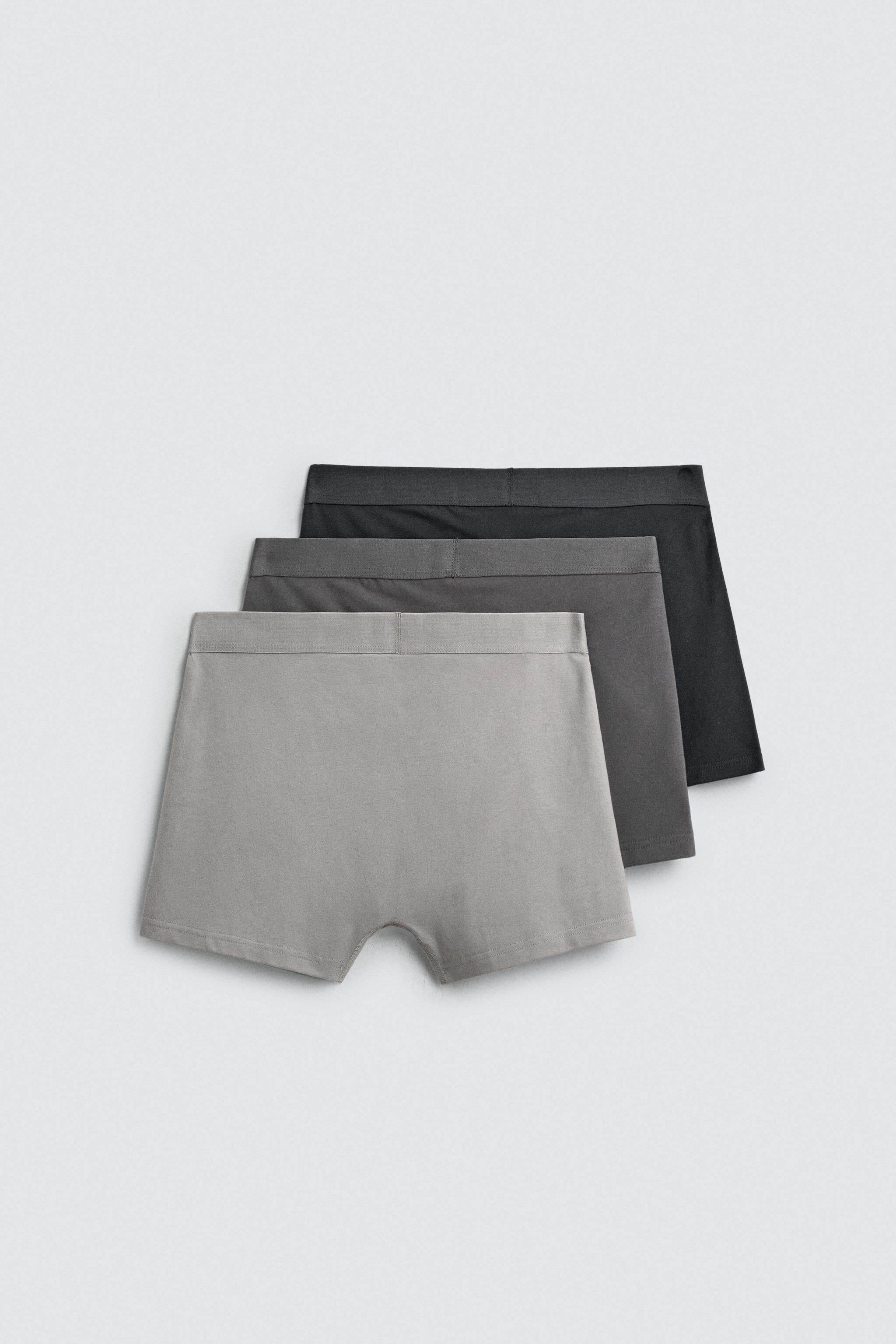мужские боксеры zara2025冬季新品 男装 3条套装柔软男装平角内裤 1054400 555