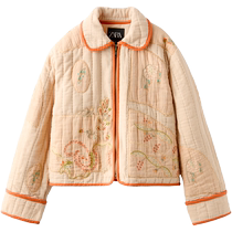 ZARA24 new summer products childrens clothing girls pure cotton embroidered patchwork long-sleeved lapel jacket 4493715 627