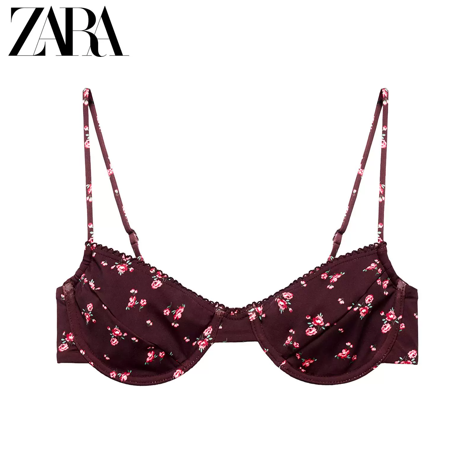 ZARA Новая весна/лето 26 Женщины Полосьрая круглая горловина Бикини топ с поддерживающим кольцом 0167024 606