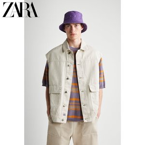 ZARA 夏季新款男装 宽松工装背心马甲 02740407710