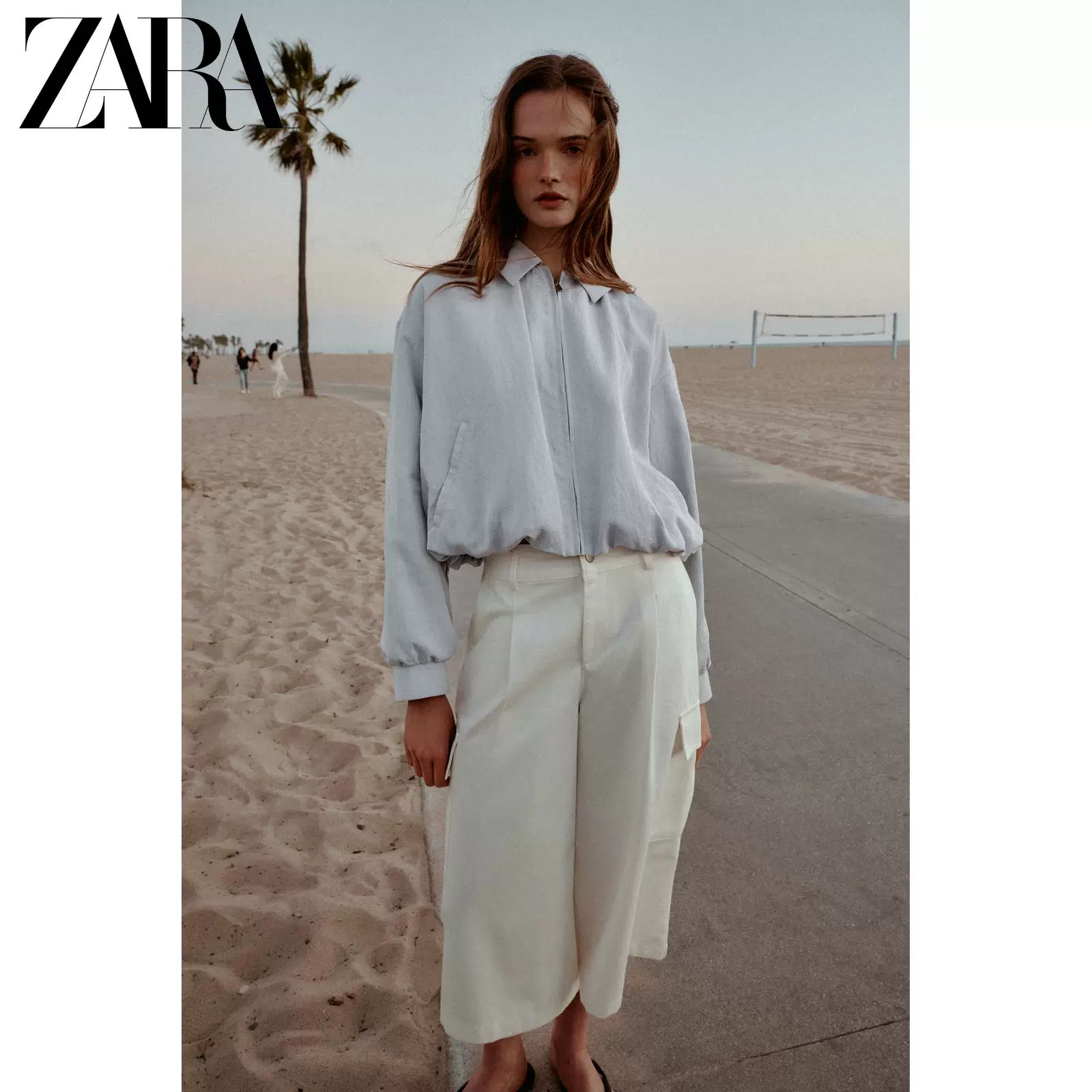 Весенне-летний новый поступление ZARA женская куртка-бомбер с длинным рукавом 'balloon' 6318039 403
