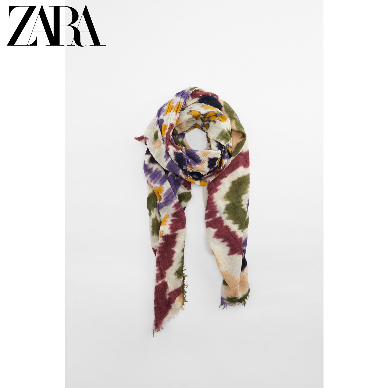 ZARA new women's dress printed wool thin scarves 6188001400