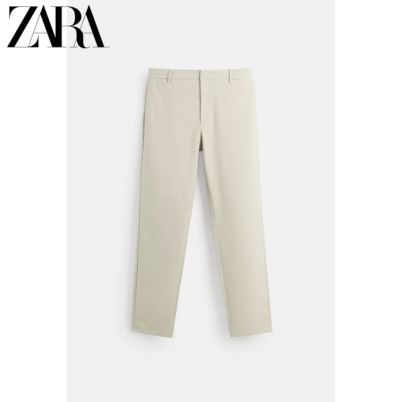ZARA 2025 летняя новинка мужские серые удобные эластичный пояс slim повседневные брюки 6861441 806