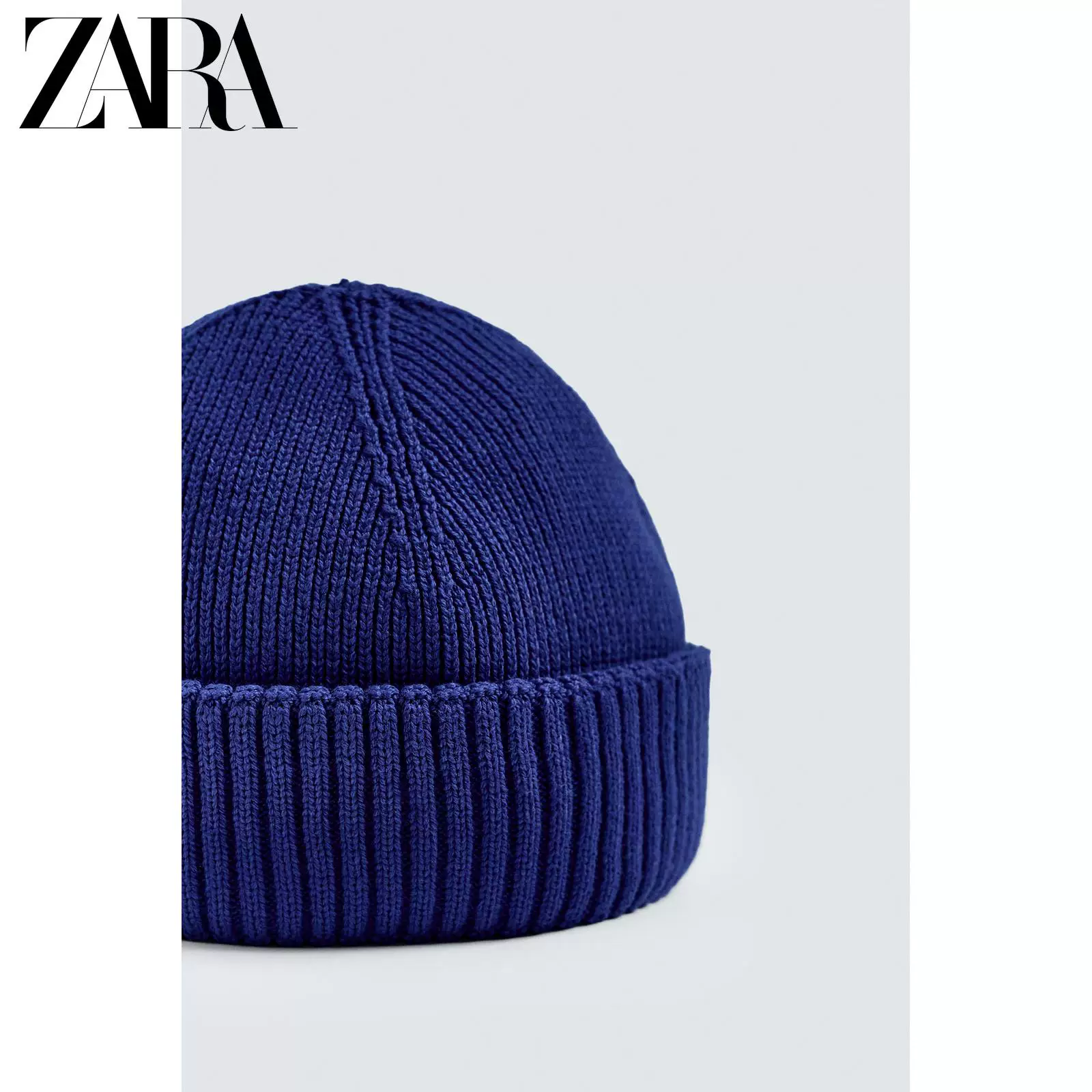 Скидочная мужская вязаная шапка короткая ZARA 3166323 420