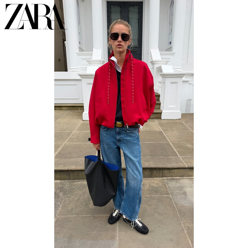 Zara2026 Autumn New Products Women's Long-Sleeved Stand Collar Waterproof Cotton Jacket 8372288 600 Zara2026 Autumn New Products Women's Long-Sleeved Stand Collar Waterproof Cotton Jacket 8372288 600