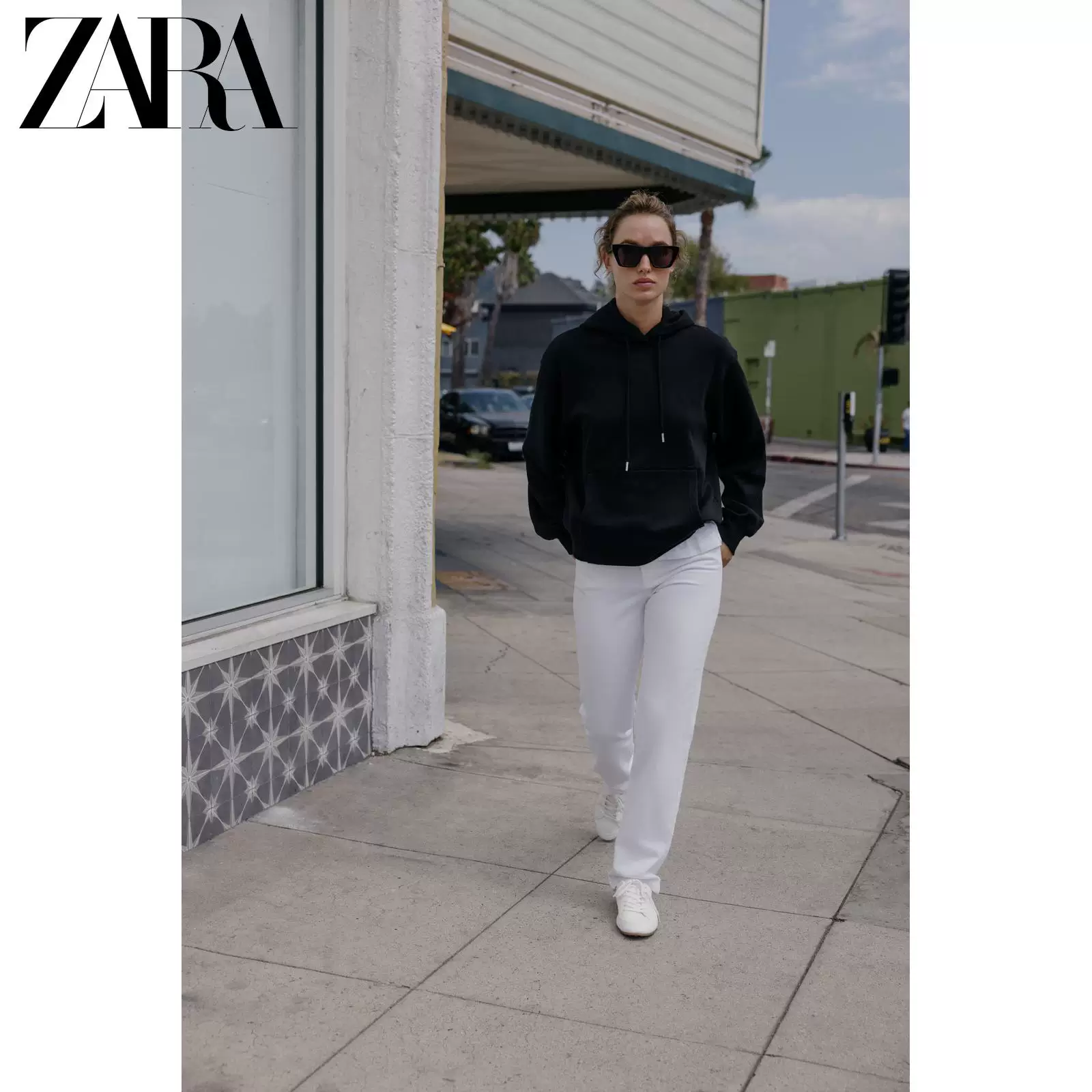 ZARA 2025 Осенний новый поступления Женский свитер с круглым вырезом длинный рукав базовый худи 3199630 800
