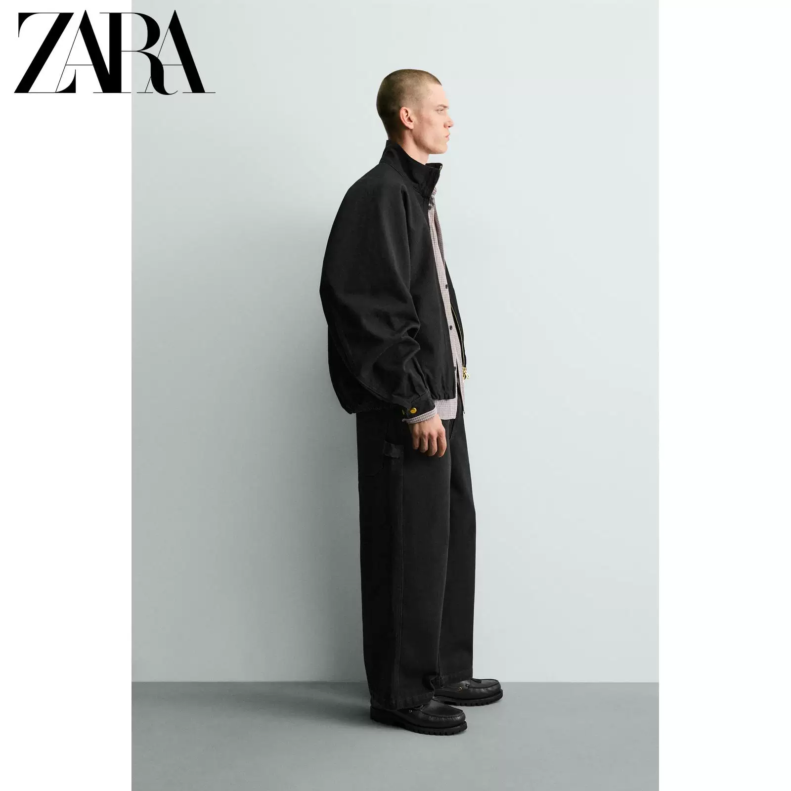 ZARA 2026 весна-лето новые поступления мужской бомбер хлопковый свободного кроя 0840461 800