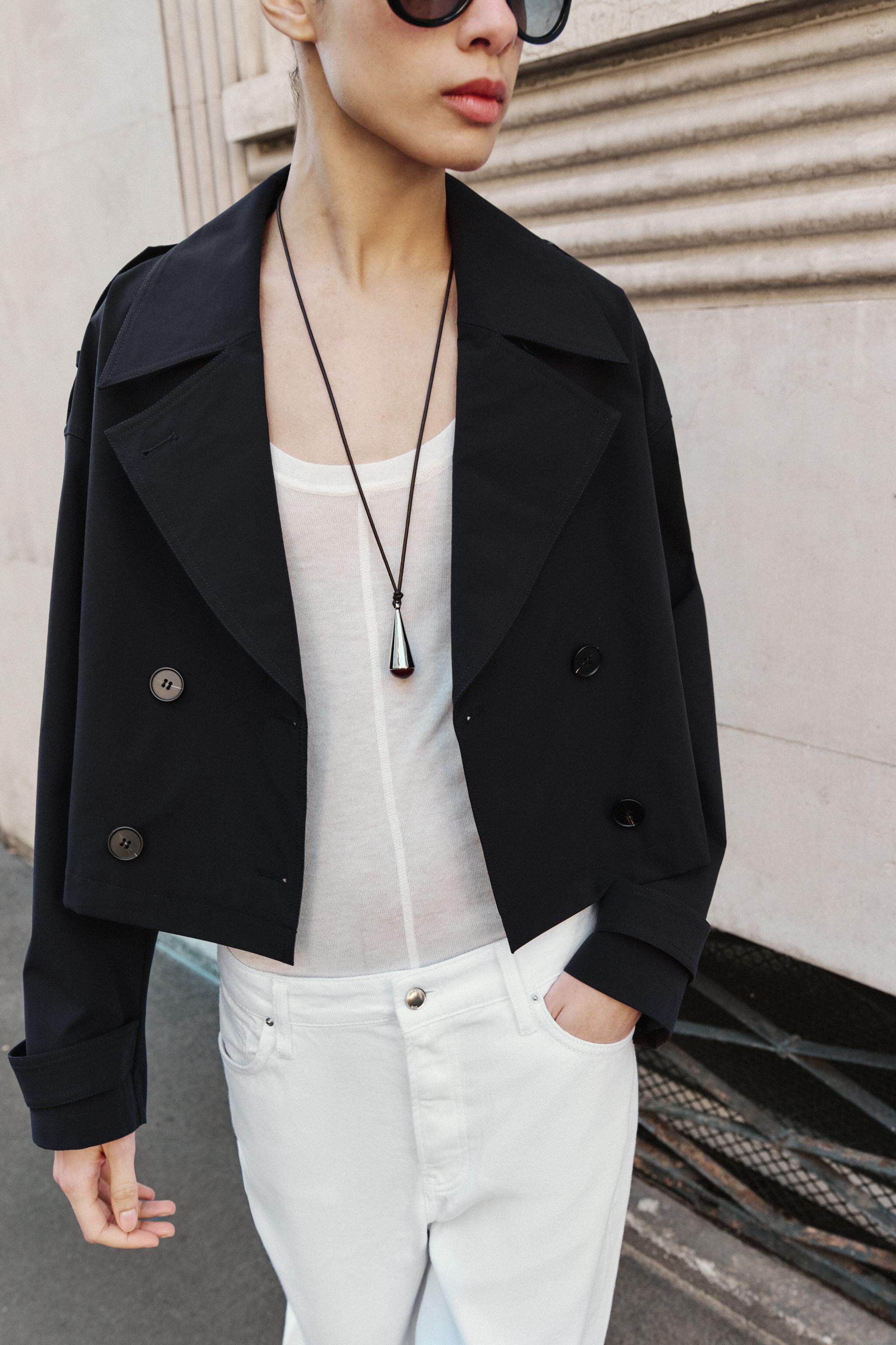 ZARA 2026 новая весна и лето Вкус женщины длинный рукав отворот случайный краткое модель Двойная планка ветровка 8073069 401 