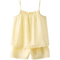 ZARA new product childrens clothing girls camisole top and casual shorts home wear set 2804798 300