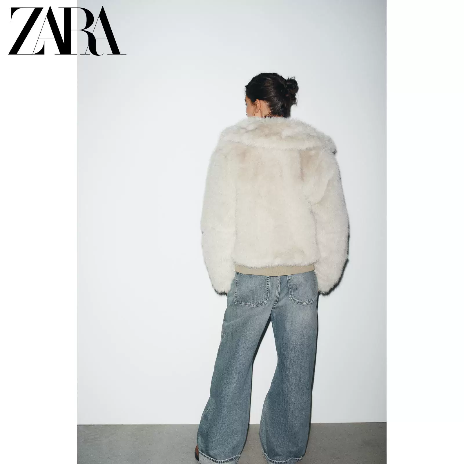 ZARA 2025 осень новые товары Женщины TRF Искусственный мех эффект молнии короткая куртка 4391833 802
