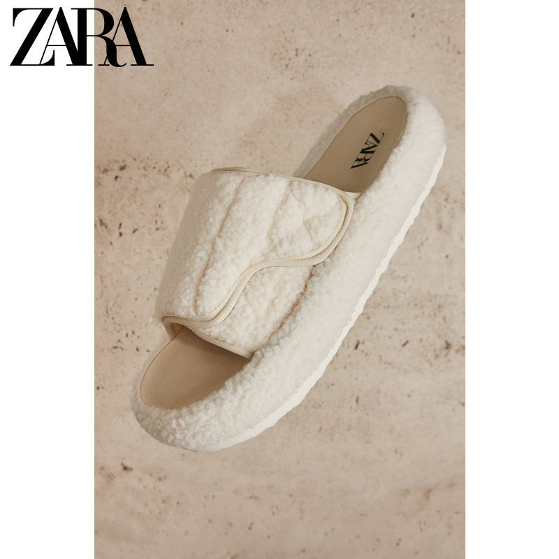 ZARA spring new men's shoes grey white woolen cloth thick bottom soft bottom sandals shoes 2765920120