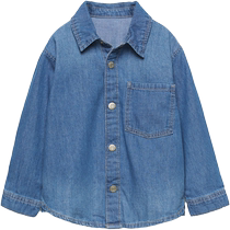 ZARA 2024 autumn and winter new products baby boys and toddlers simple casual long-sleeved denim shirt with pocket decoration 3338409