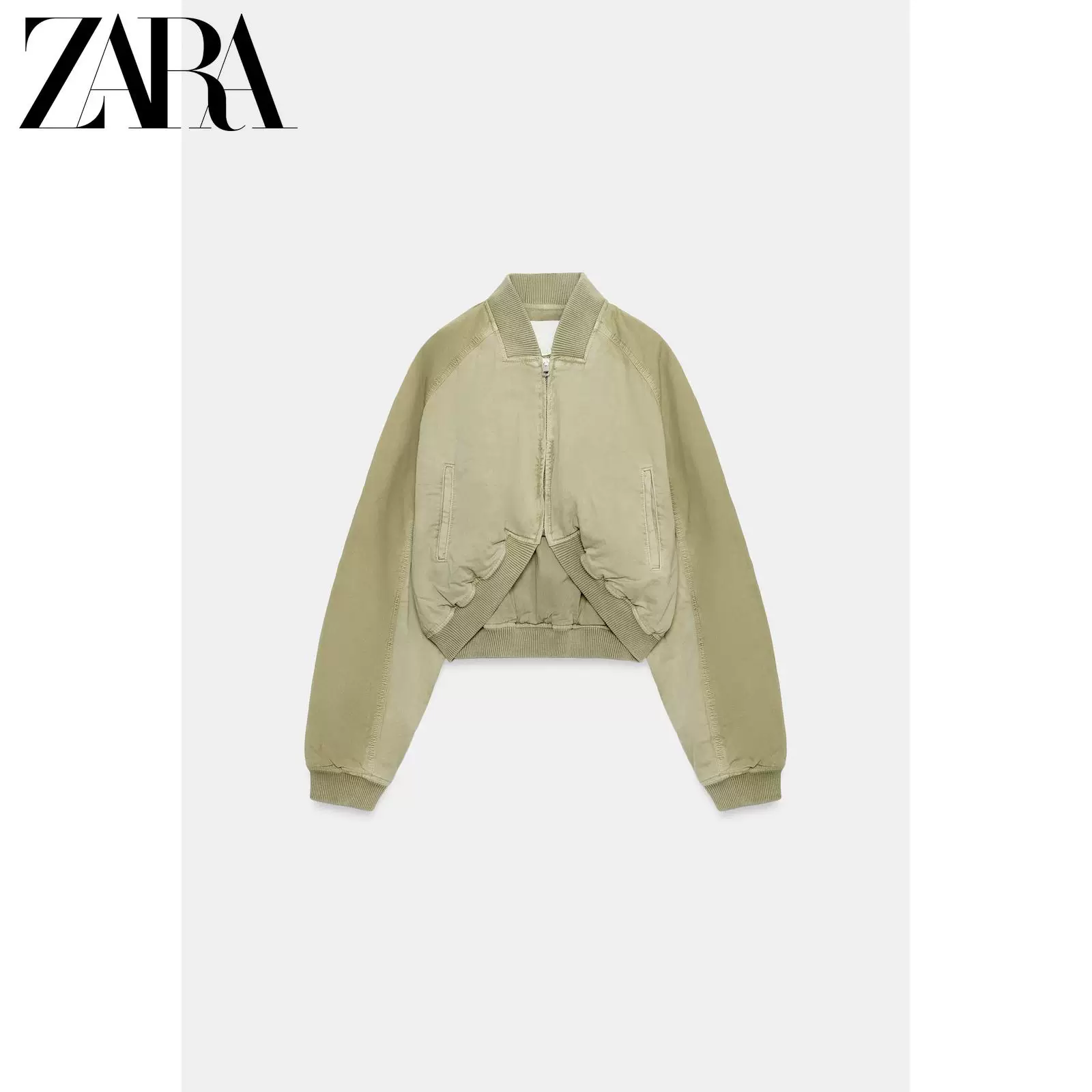 ZARA 2026 весна-лето новый прибытие TRF женская бомбер куртка с эффектом стирки 5252071 506