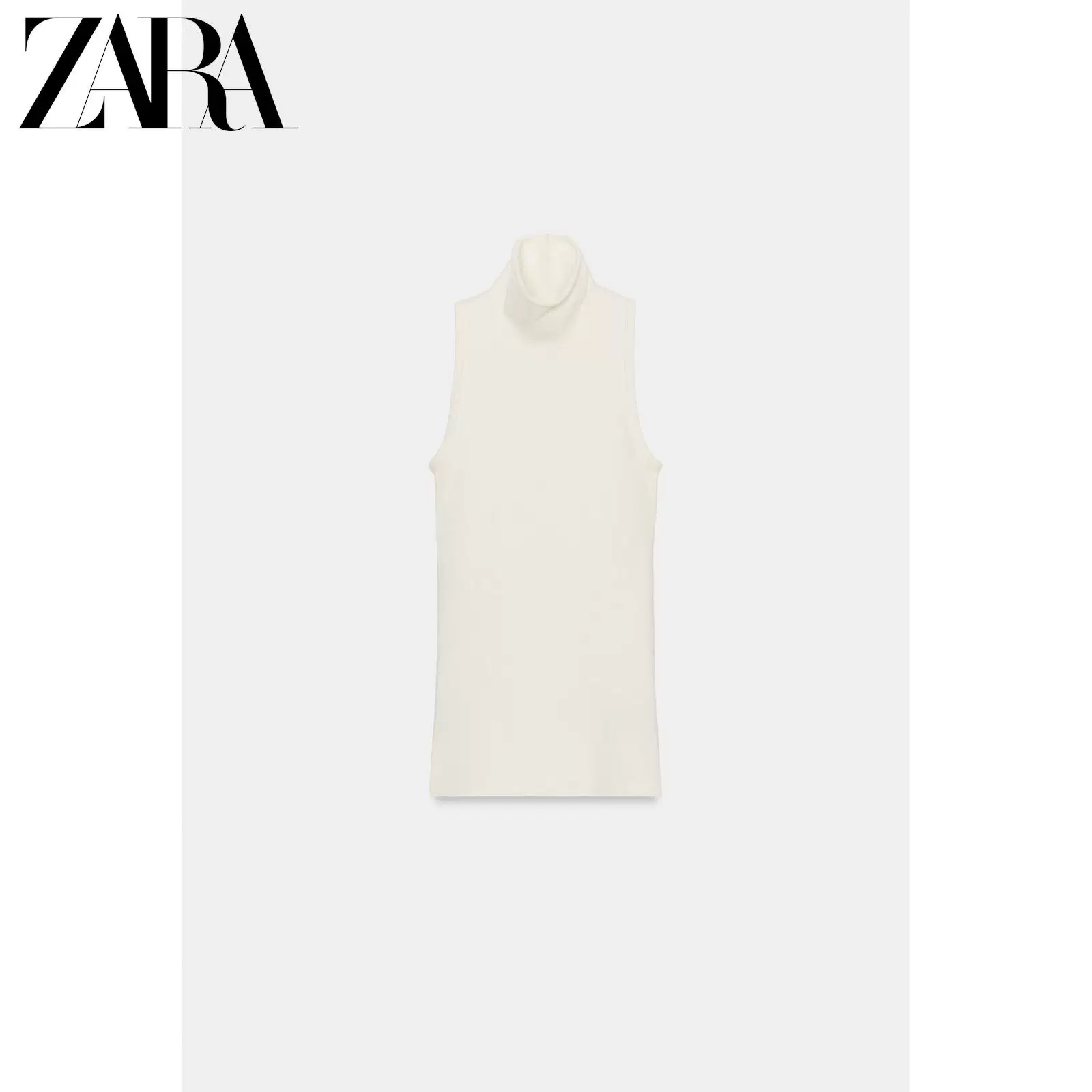 Безрукавый топ с водолазкой ZARA, хлопок с эластаном, для весны‑лета