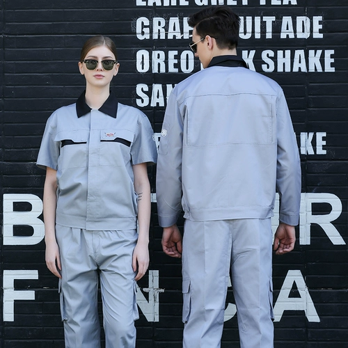 Cadillac Summer Long -sleeved Workwear Set Men's New Short -Shoreved 4S Mopemor Ремонт мастерской после ремонта Auto -Sales