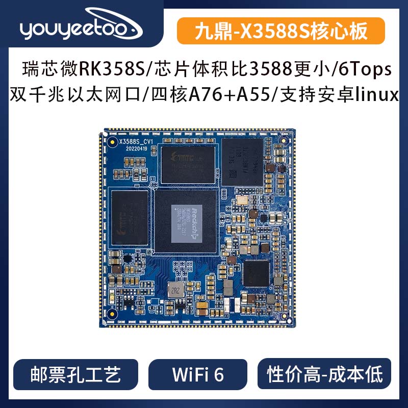 Ruixin micro RK3588S core stamp hole eight core 8K multi - screen display AI Android