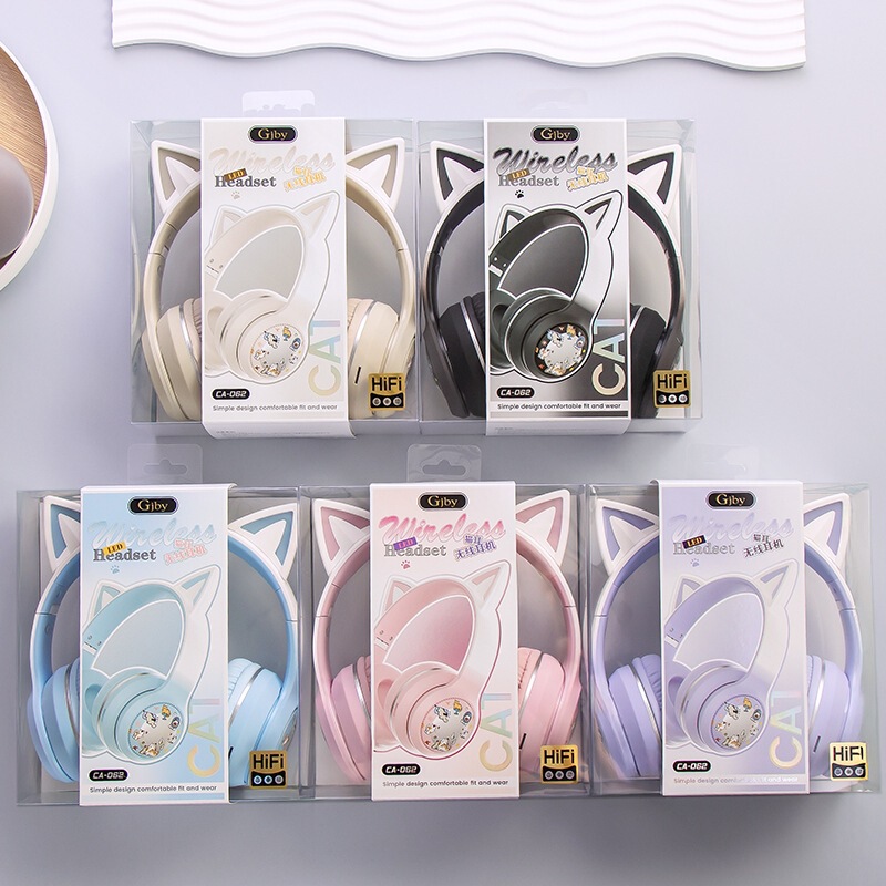 Guanjia's New Luminous Cat Ear Head-Mounted Multi-Functional Bluetooth Headset with Memory Card Slot Ca-062 Guanjia's New Luminous Cat Ear Head-Mounted Multi-Functional Bluetooth Headset with Memory Card Slot Ca-062