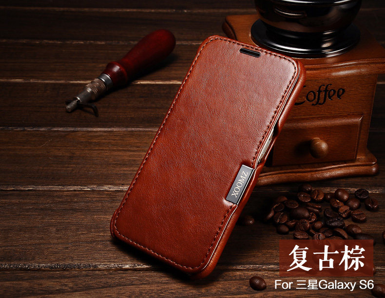 iCarer Vintage Series Side Open Handmade Genuine Cowhide Leather Case Cover for Samsung Galaxy S6 edge Plus & S6 edge & S6