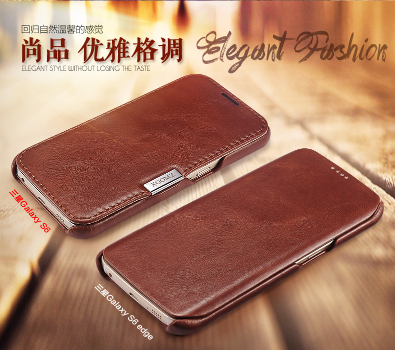 iCarer Vintage Series Side Open Handmade Genuine Cowhide Leather Case Cover for Samsung Galaxy S6 edge Plus & S6 edge & S6