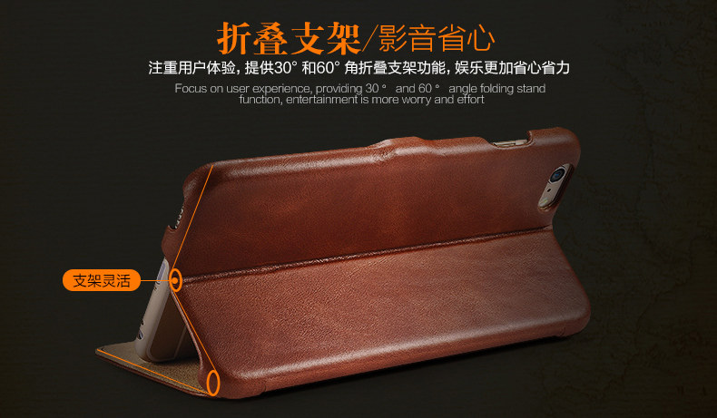 iCarer Vintage Series Side Open Handmade Genuine Cowhide Leather Case Cover for Apple iPhone 6S Plus/6 Plus & iPhone 6S/6