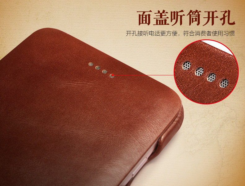 iCarer Curved Edge Vintage Series Side Open Handmade Genuine Cowhide Leather Case Cover for Apple iPhone 6S Plus/6 Plus