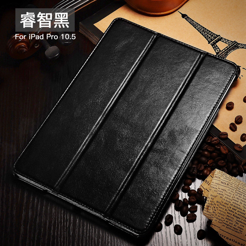 iCarer Vintage Series Smart Awakening Handmade Genuine Cowhide Leather Case Cover for Apple iPad Pro 10.5-inch