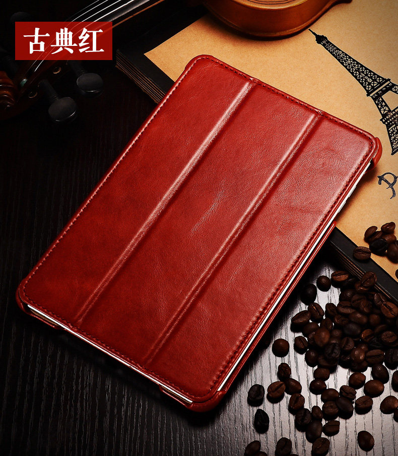 iCarer Vintage Series Smart Awakening Handmade Genuine Cowhide Leather Case Cover for Apple iPad Air 2/1