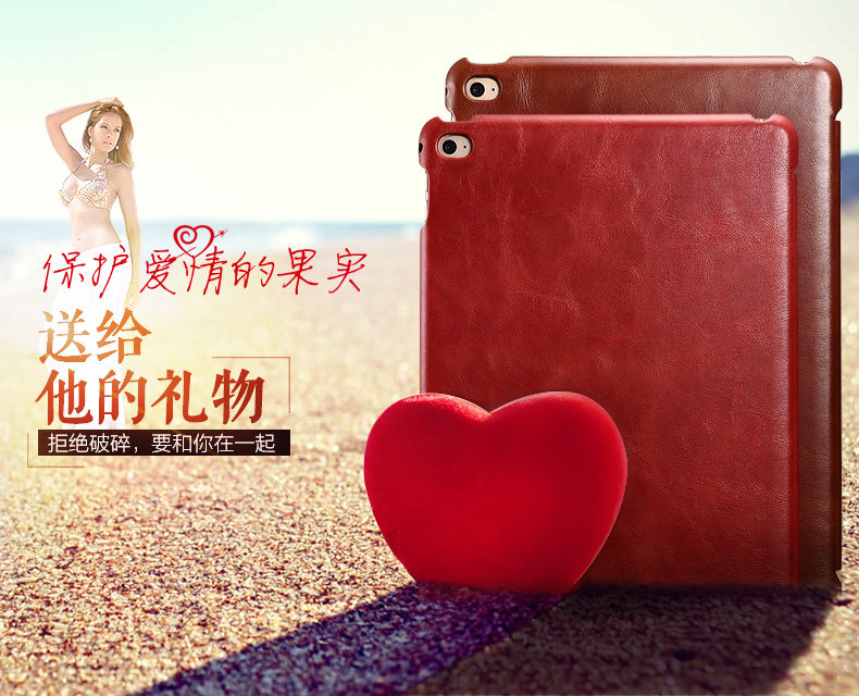 iCarer Vintage Series Smart Awakening Handmade Genuine Cowhide Leather Case Cover for Apple iPad mini 4